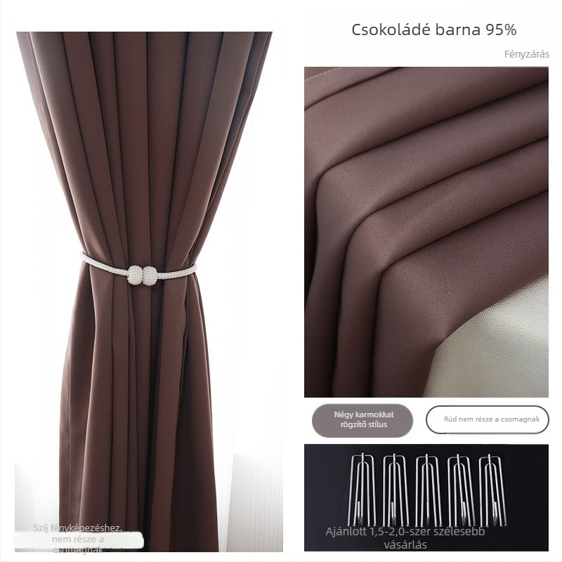 Ablakfüggönyök, Magas sűrűségű anyag, Selyemréteg, Modern Minimalista stílus, nappaliba, hálószobába, dolgozószobába, étkezőbe, Fényblokkolás 71-90%