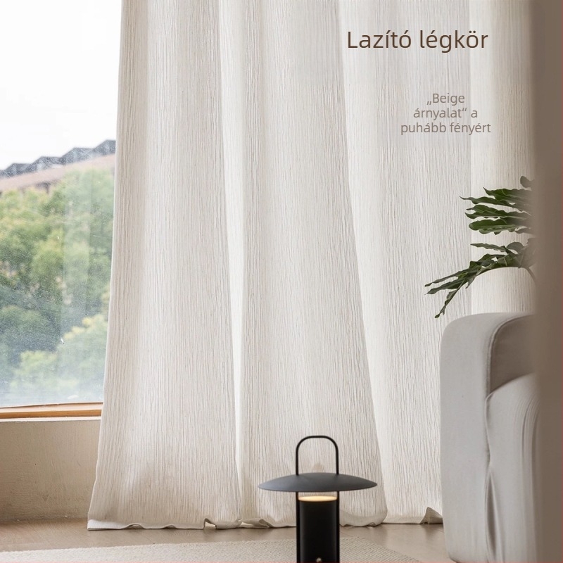 Chenille vászon függöny, poliészter fonal-színezésű, félátlátszó, de átlátszatlan, modern egyszerű stílus, nappali és hálószoba számára