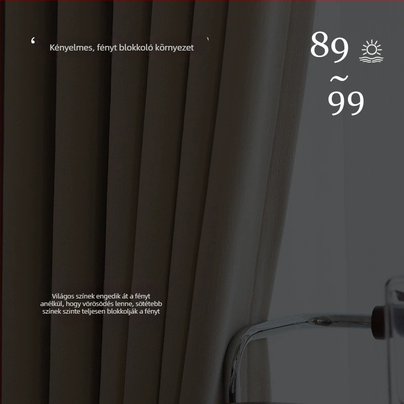 Kétszínű Chenille függönyök kétoldalas textúrával, 70–90%-os árnyékolás, krém stílus