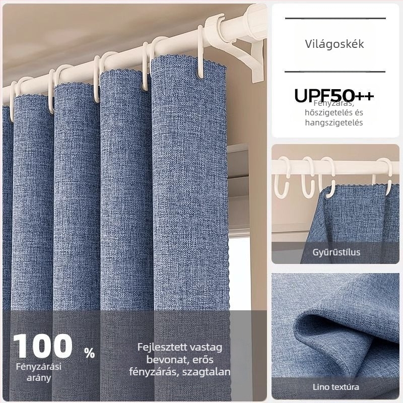 Poliészter függöny magas árnyékolással 71-90%, nappali, hálószoba, dolgozószoba, étterem és bejárat számára, modern minimalist stílus