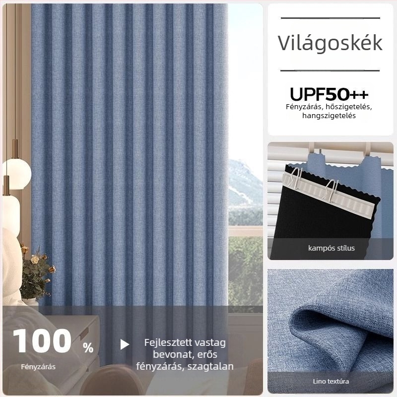 Poliészter függöny magas árnyékolással 71-90%, nappali, hálószoba, dolgozószoba, étterem és bejárat számára, modern minimalist stílus