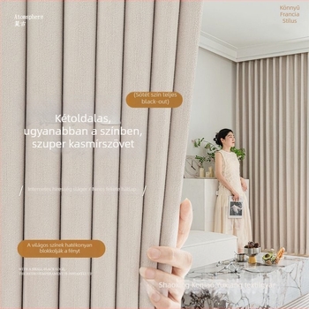 Kétoldalas teljes sötétítő függöny, Chenille anyag, 71–90% árnyékolás, modern minimalista stílus