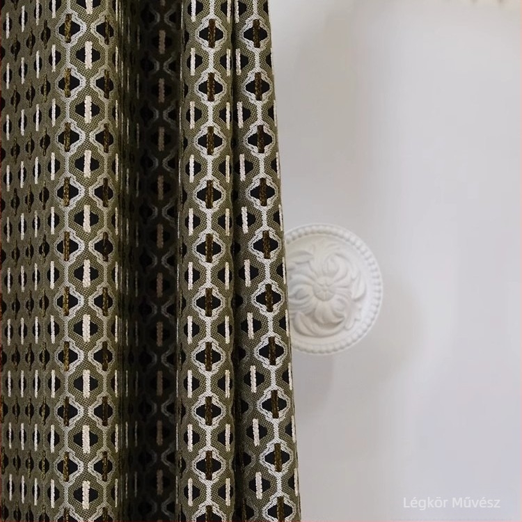 Francia stílusú Chenille Jacquard függöny geometriai mintával, árnyékolás 71-90%, poliészter