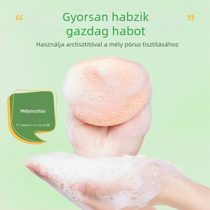 Gecomo arctisztító puff — puha, bőrbarát arctisztító puff vállszíjjal; gyors habképződés, mély tisztítás; 600 db/csomag; Anyag: Egyéb; Importálva: Nem