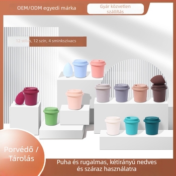 Jinchi szépségtojás sminkszivacs – hidrofil poliuretán, nedves és száraz használat, formák: olívás/csepp/ tök alakú, tároló dobozban csomagolva