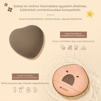 Rozo száraz és nedves púder puff — csepp alakú szivacs, hidrofiliás poliuretán, 5 db a dobozban