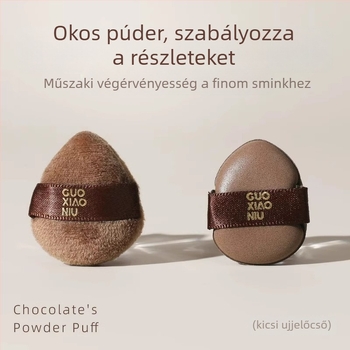 Guo xiaoniu púder szivacs – kettős használat nedves/száraz, természetes szivacs, 6 db, formák: háromszög, csepp, tök alak