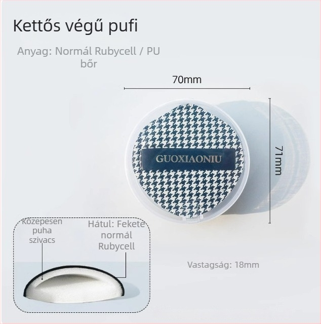 Guo xiaoniu púder szivacs – kettős használat nedves/száraz, természetes szivacs, 6 db, formák: háromszög, csepp, tök alak