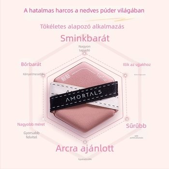 Púdver puff készlet - rendkívül puha hidrofil poliuretán szivacs, száraz/nedves használat, alapozóhoz és sminkhez, szabálytalan alak, 3 db