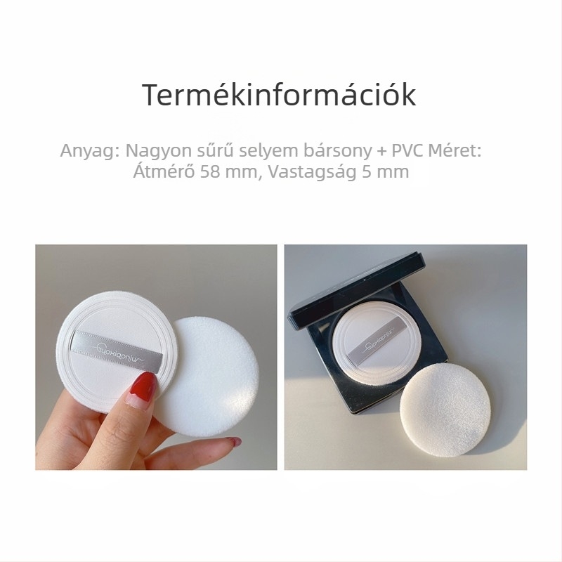 5 darabos púder puff helyettesítő készlet, kerek, ultra vékony, bőr flockolt felülettel