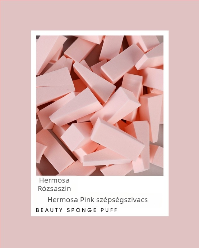 Száraz puff háromszög alakú sminkszivacs — hidrofil, latexmentes, OEM, 100 darabos csomag