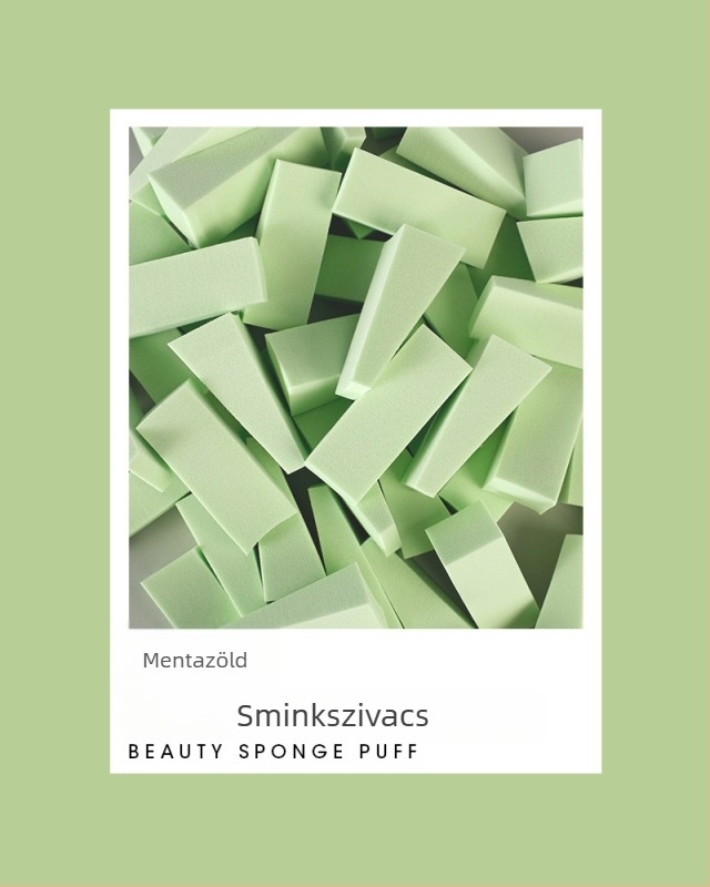 Száraz puff háromszög alakú sminkszivacs — hidrofil, latexmentes, OEM, 100 darabos csomag