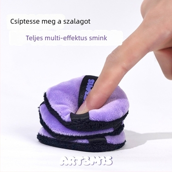 Kétoldalas bolyhos púderpúder szivacs, csepp- és barack alakú, poliuretán, 1 db