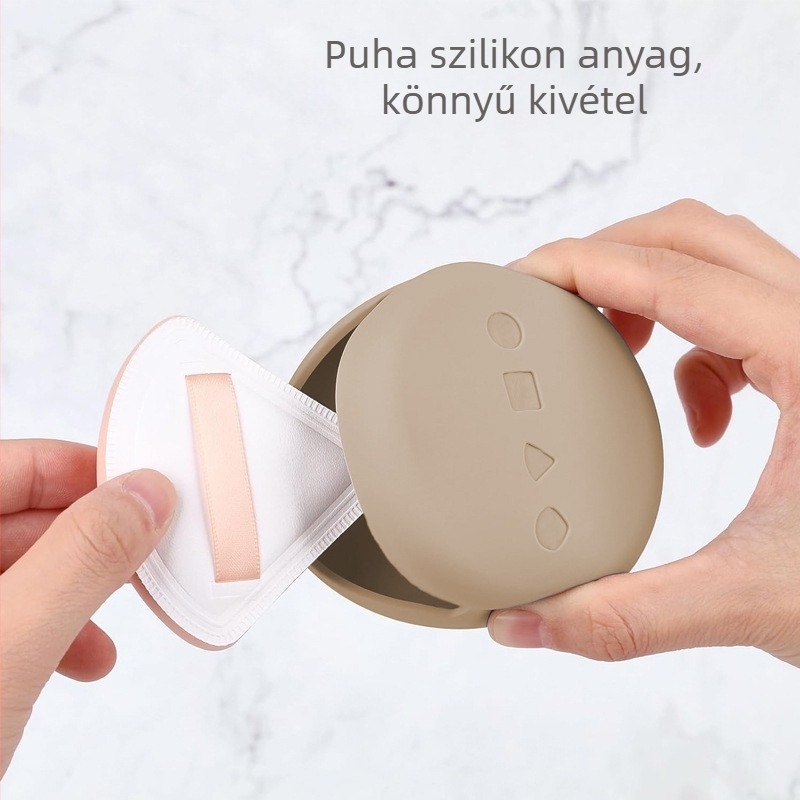 Púder puff tároló utazó doboz – porálló, lélegző, hordozható, könnyen tisztítható