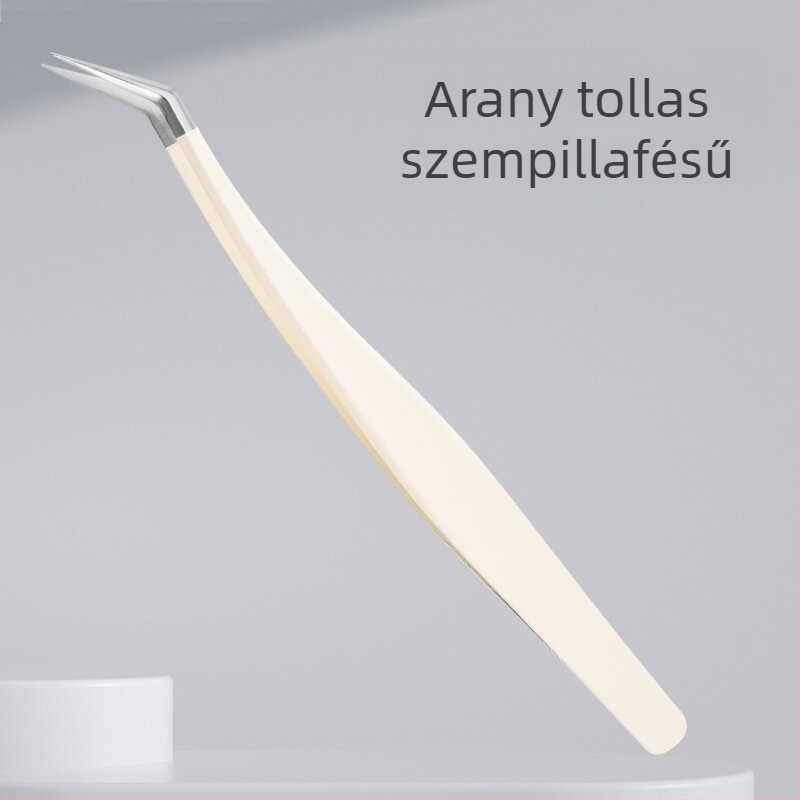 Műszempilla csipesz hamis szempillákhoz, nagy pontossággal, rozsdamentes acélból, Six Six Beauty, általános használatra