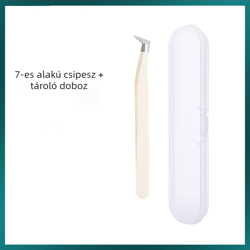 Műszempilla csipesz hamis szempillákhoz, nagy pontossággal, rozsdamentes acélból, Six Six Beauty, általános használatra