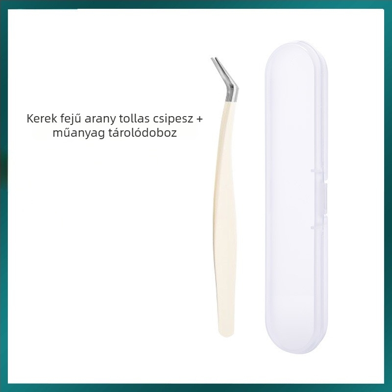 Műszempilla csipesz hamis szempillákhoz, nagy pontossággal, rozsdamentes acélból, Six Six Beauty, általános használatra