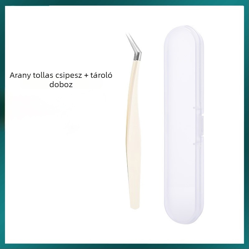 Műszempilla csipesz hamis szempillákhoz, nagy pontossággal, rozsdamentes acélból, Six Six Beauty, általános használatra