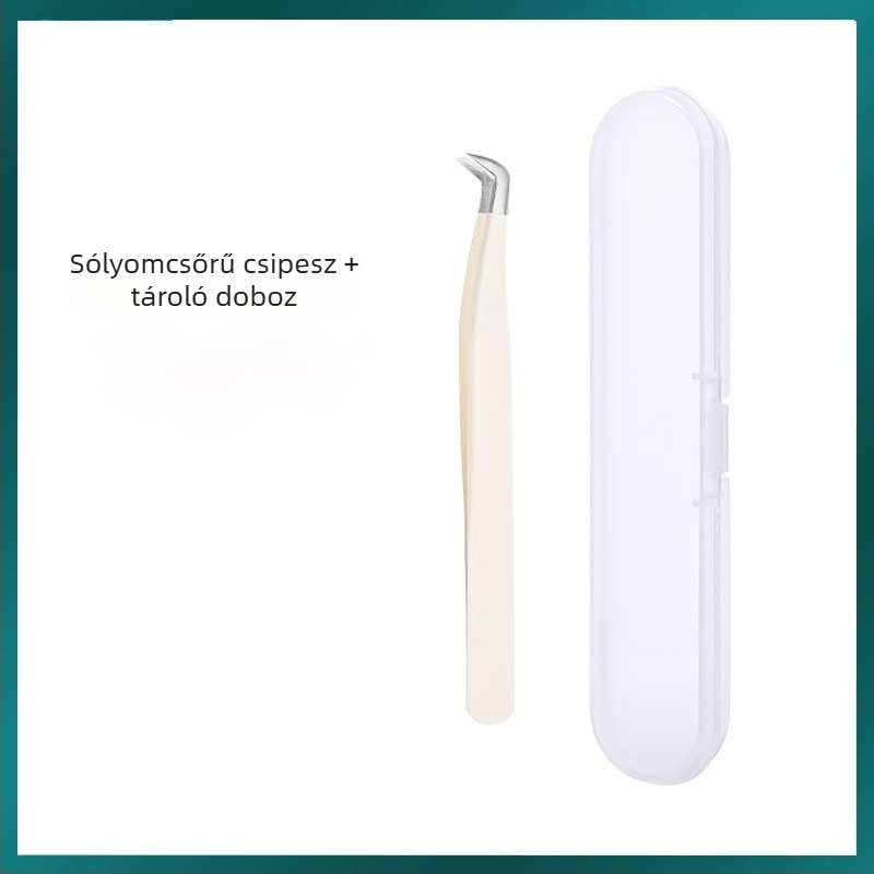 Műszempilla csipesz hamis szempillákhoz, nagy pontossággal, rozsdamentes acélból, Six Six Beauty, általános használatra