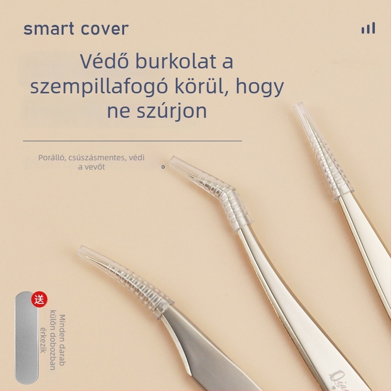 Nagy pontosságú rozsdamentes acél szempilla csipesz készlet, szegmentált kialakítás, nem elektromos, 1 db, három stílus, Dolphin Straight Clip