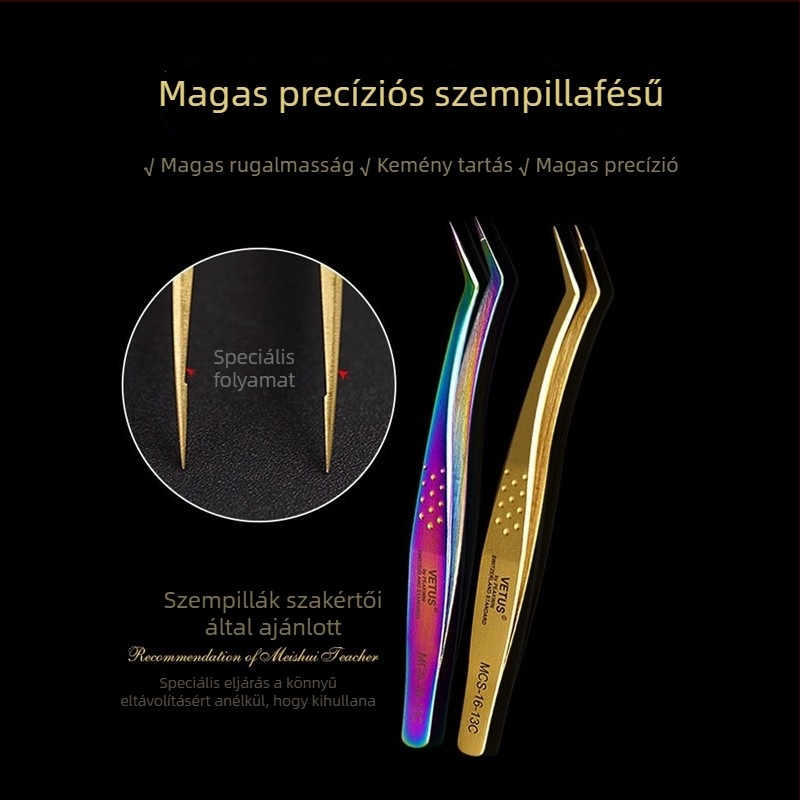 VETUS szempilla csipesz, rozsdamentes acél, általános használat, nem importált