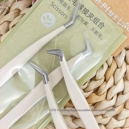 Szempilla-hosszabbító eszközök készlet – rozsdamentes acél csipeszek, tollas klip, professzionális grafting készlet kezdőknek Chlorophyll