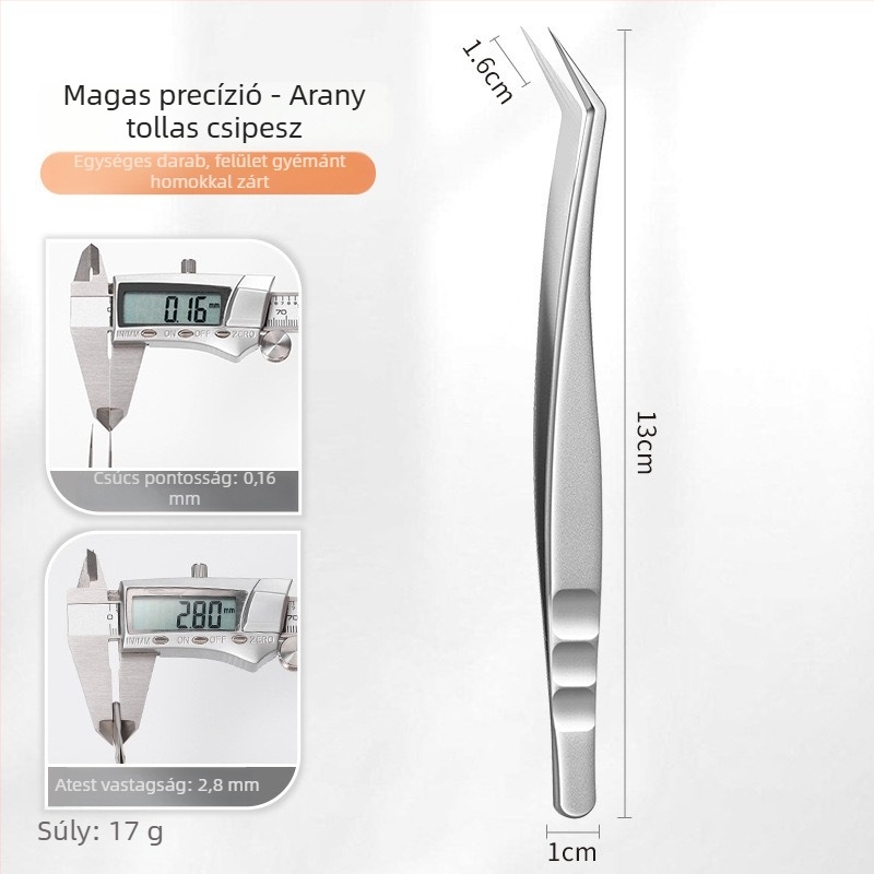 Szempilla hosszabbítás csipesz - rozsdamentes acél, Jin Tenghui, görbítő eszköz szempillákhoz