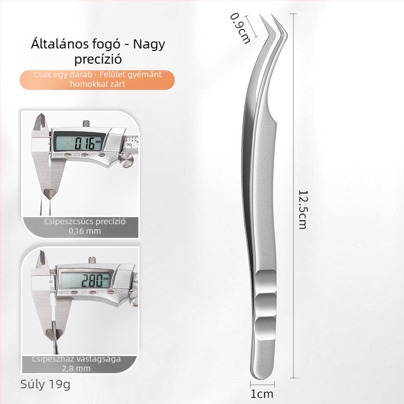 Szempilla hosszabbítás csipesz - rozsdamentes acél, Jin Tenghui, görbítő eszköz szempillákhoz