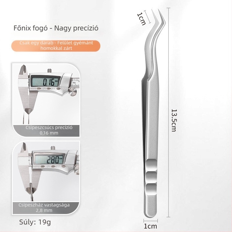 Szempilla hosszabbítás csipesz - rozsdamentes acél, Jin Tenghui, görbítő eszköz szempillákhoz