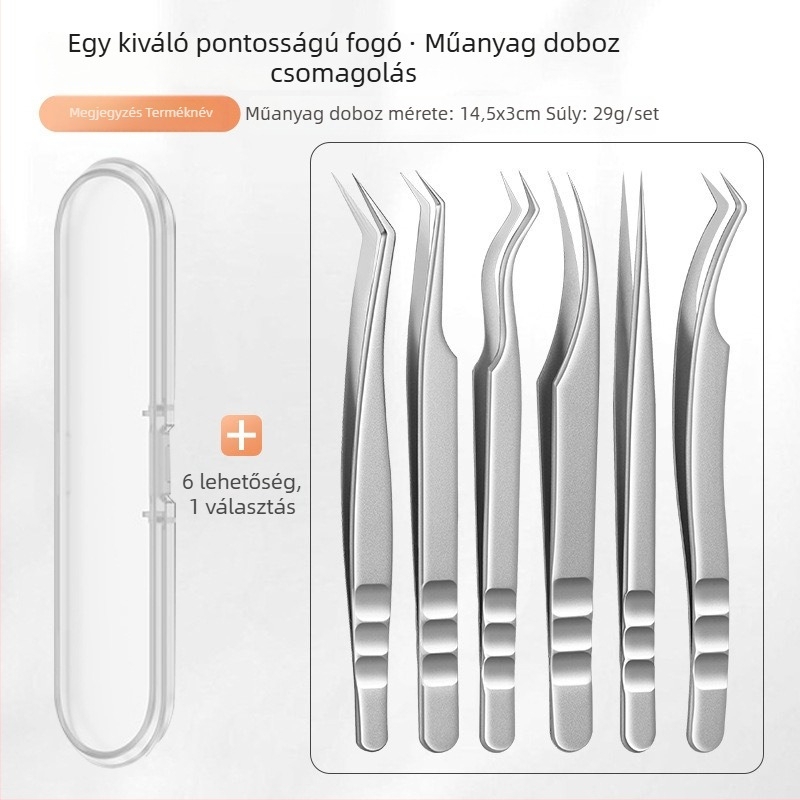 Szempilla hosszabbítás csipesz - rozsdamentes acél, Jin Tenghui, görbítő eszköz szempillákhoz
