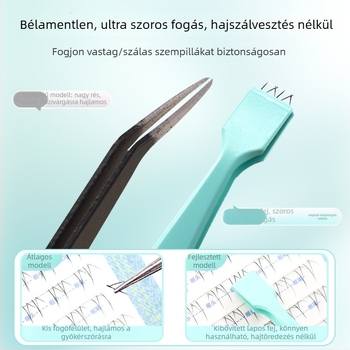 Dream Deer szempilla csipesz - nagy pontosságú síkfej, sík vége, rozsdamentes acél