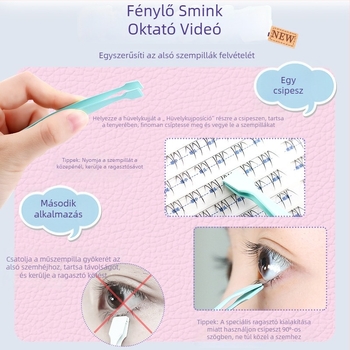 Dream Deer szempilla csipesz - nagy pontosságú síkfej, sík vége, rozsdamentes acél