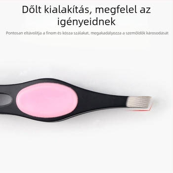Rozsdamentes acélból készült háromlyukú ferde szemöldökcsipesz, szempillákhoz, kettős szemhéj formázásához, szemöldök nyíráshoz