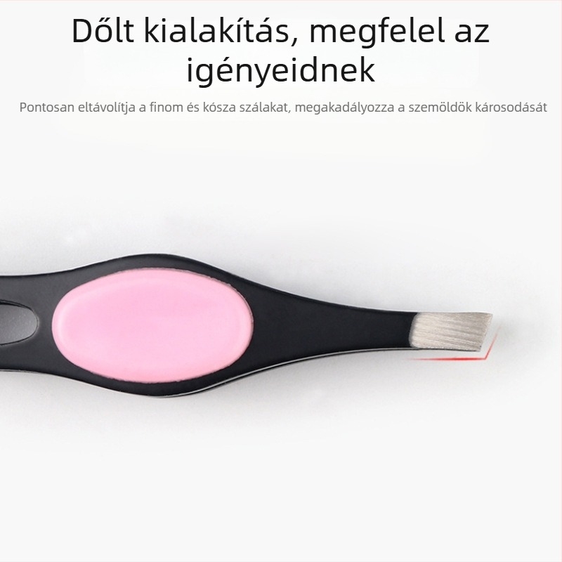 Rozsdamentes acélból készült háromlyukú ferde szemöldökcsipesz, szempillákhoz, kettős szemhéj formázásához, szemöldök nyíráshoz