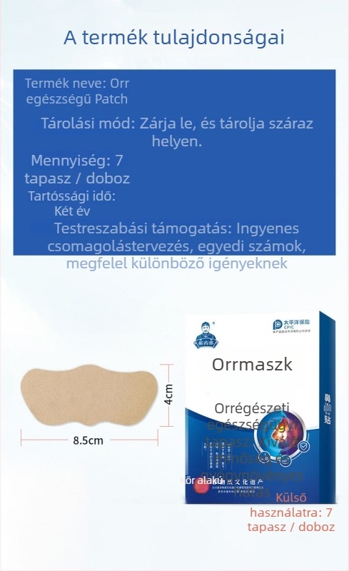 Orr egészség-tapasz infravörös melegítéssel – OEM Nose Patch 01 felnőtteknek és gyerekeknek