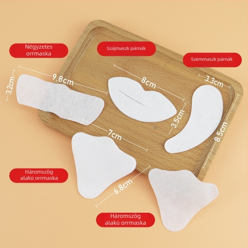 Egyszer használatos háromszögletű orrmaszk papír, könnyű, nedves kompresszió a T-zónában, kozmetikai szalon számára, 14 darab