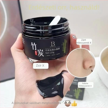 Beilingmei Bambuszszén Maska – Gyengéd Pórus Tisztítás, Iszapmaszk, 120 ml