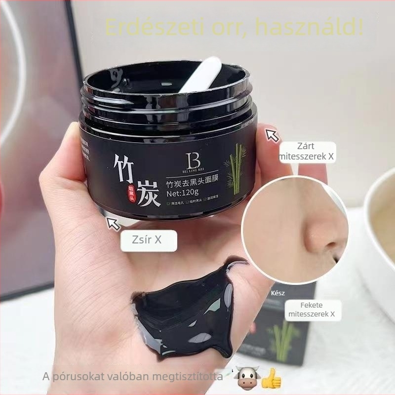 Beilingmei Bambuszszén Maska – Gyengéd Pórus Tisztítás, Iszapmaszk, 120 ml
