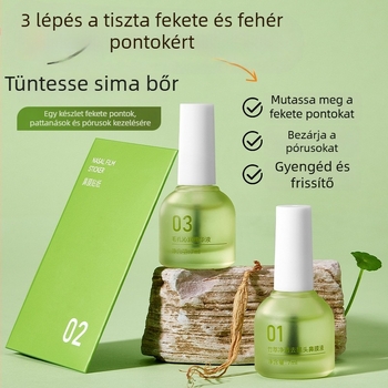 BOBV Bambusz-Extractum a mitesszerek és fehér mitesszék eltávolítására – háromrészes készlet extrakciós oldattal, kombinált bőrtípushoz, 7ml+7ml