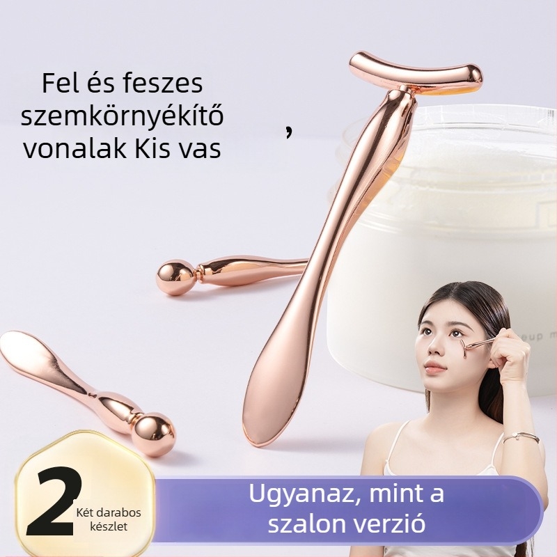 Nilia szemkörnyékápoló masszázs pálca – arcfiatalítás és feszesítés golyós véggel és applikátor kanállal