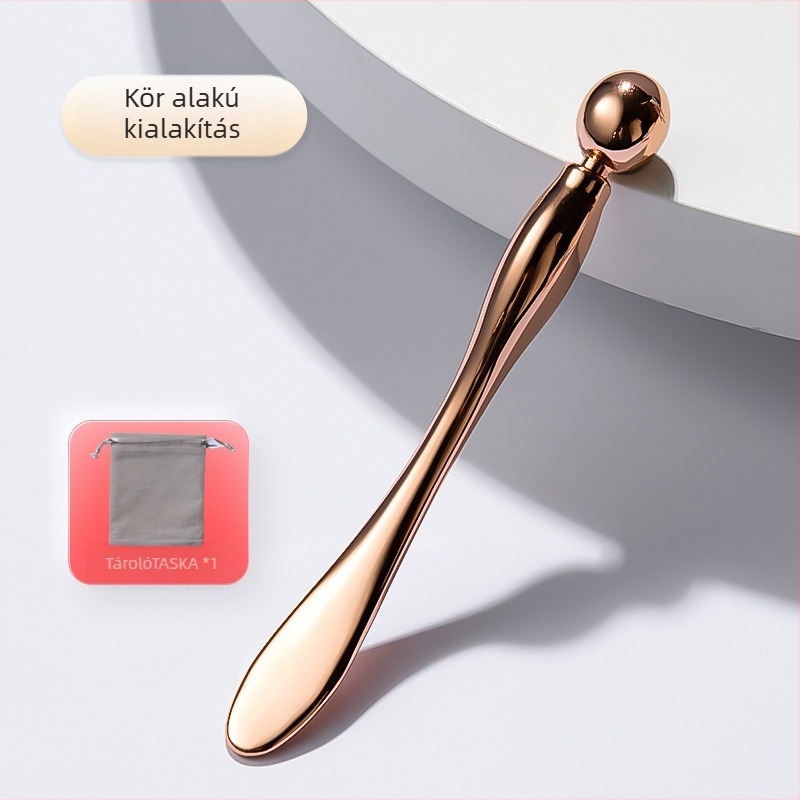 Nilia szemkörnyékápoló masszázs pálca – arcfiatalítás és feszesítés golyós véggel és applikátor kanállal