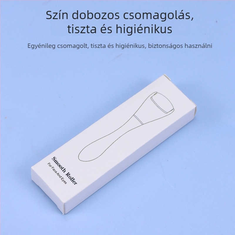 Szemkörnyék masszírozó kettős fejjel, kézi működtetés, fém görgő és ABS fogantyúval, 1 sebesség, otthoni használatra