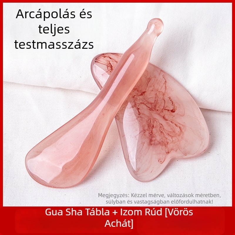 Természetes gyanta gua sha masszázs tábla – arc- és szemkörnyéki masszázs, V-arc emelés, 140 g
