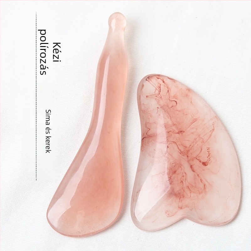 Természetes gyanta gua sha masszázs tábla – arc- és szemkörnyéki masszázs, V-arc emelés, 140 g