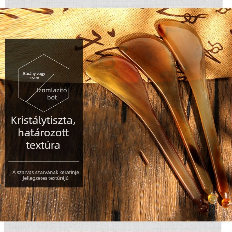 Gua Sha tábla szarvból arcmaszázshoz és nyakformázáshoz – 200 db dobozban