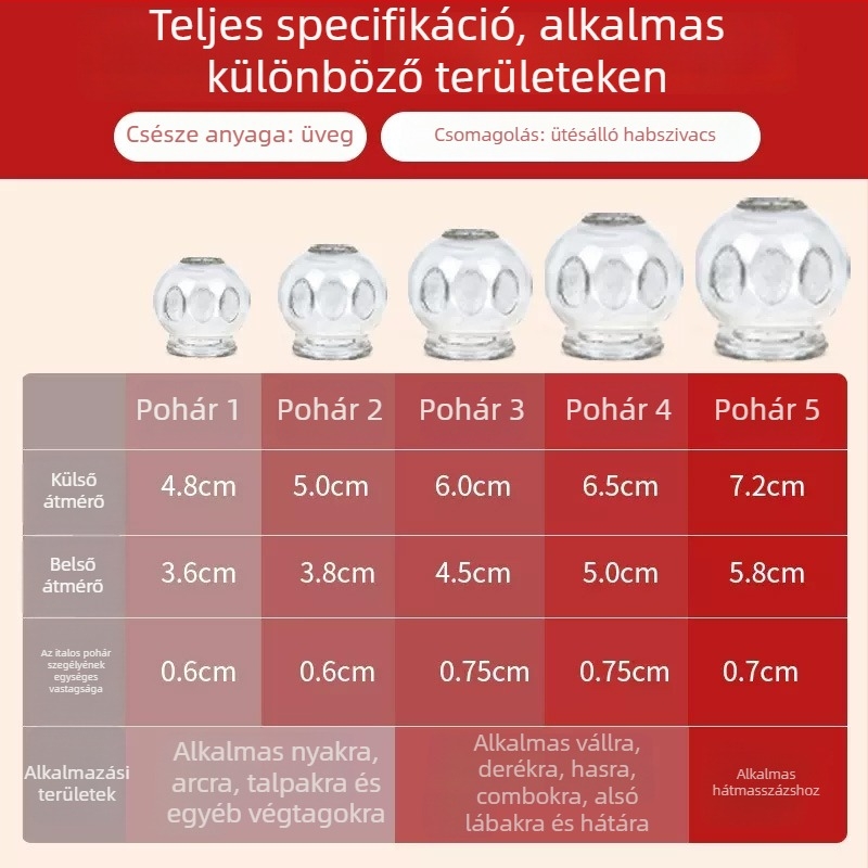 Morning Industry üvegből készült cupping készlet otthoni használatra – hagyományos kínai gyógyászat eszköze