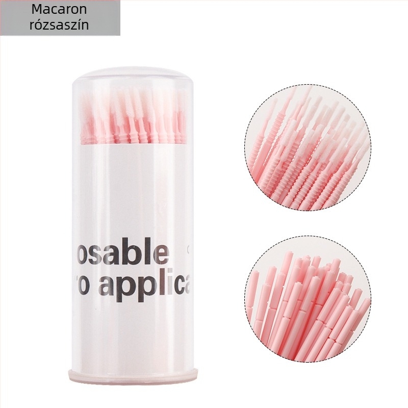 Egyszer használatos szempilla eltávolító vattapálcikák spirál hosszú csúccsal, szempilla mikró ecsettel, 80 g nettó tömeg, 100 db/doboz