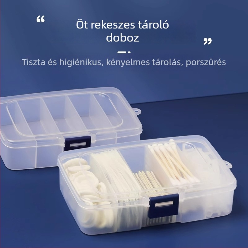 Tetoválás tűtároló doboz színes gyűrűvel, ujjvédő és vattapálca – 1 csomag, Yin Color