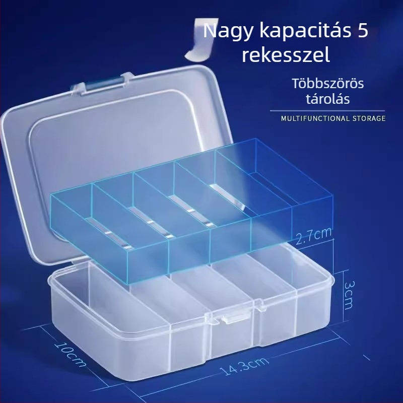 Tetoválás tűtároló doboz színes gyűrűvel, ujjvédő és vattapálca – 1 csomag, Yin Color