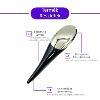 Szemápolási eszköz: szemkrém applikátor és masszírozó – cink ötvözet, kézi működtetésű, nem elektromos, a szemkörnyékre (Kaisheng)